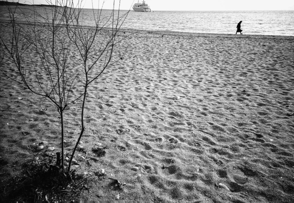 Lone woman on beach - Lomo lc-a