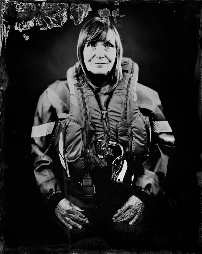 wet plate portrait of Simon's lifeboat team member Christine