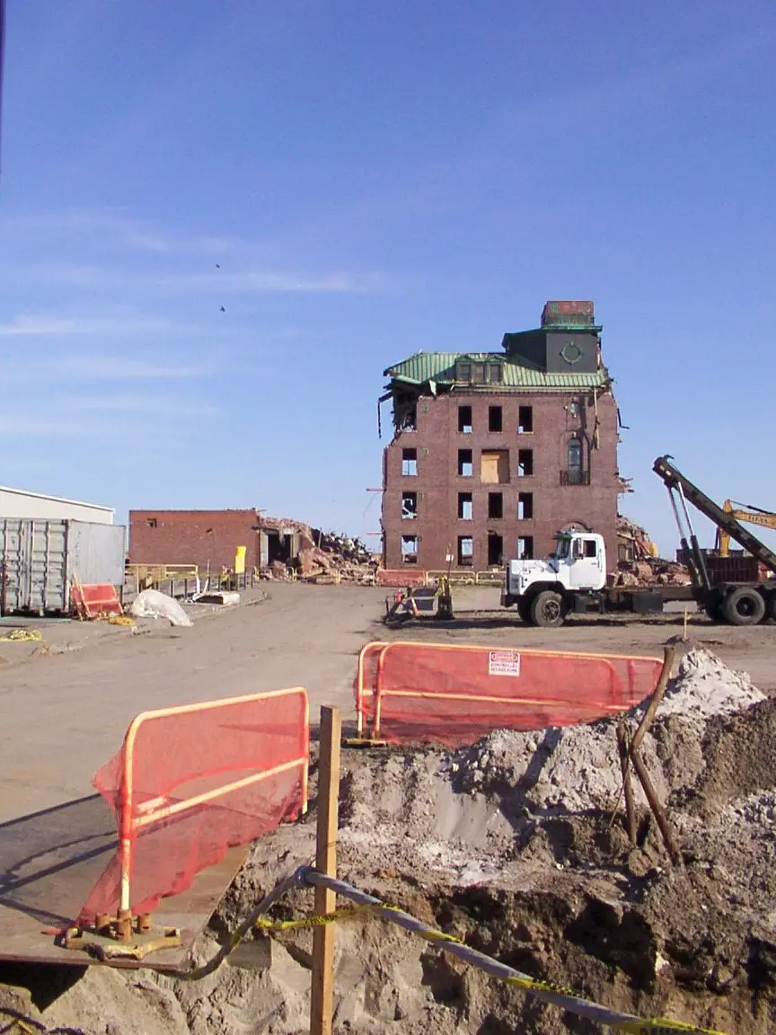 Neponsit Nursing Home Hospital demolition at Riis Park. (