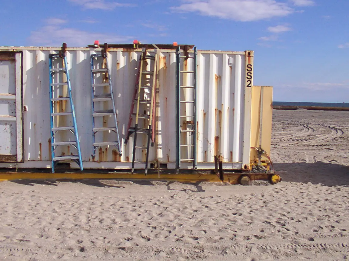 Sand replenishment project - ladders.