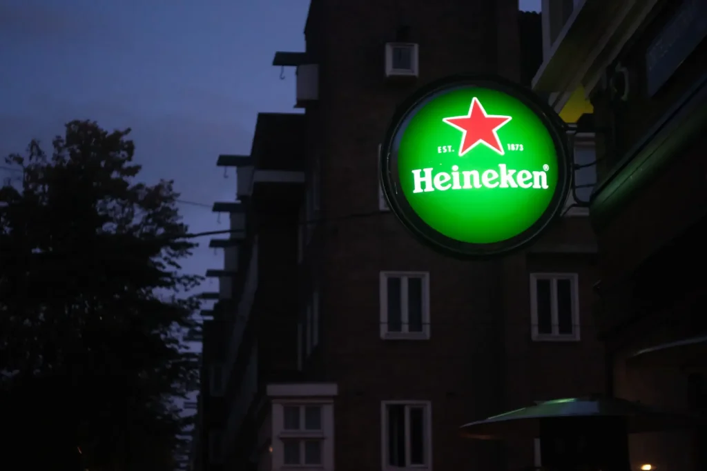 Heineken sign, taken in the early morning