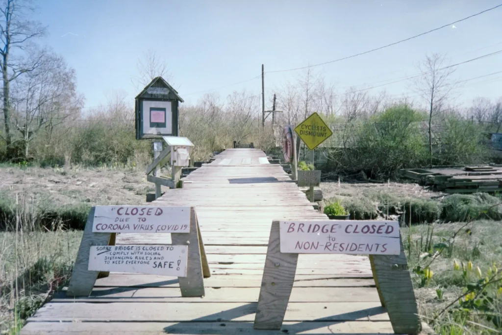 Closed off bridge