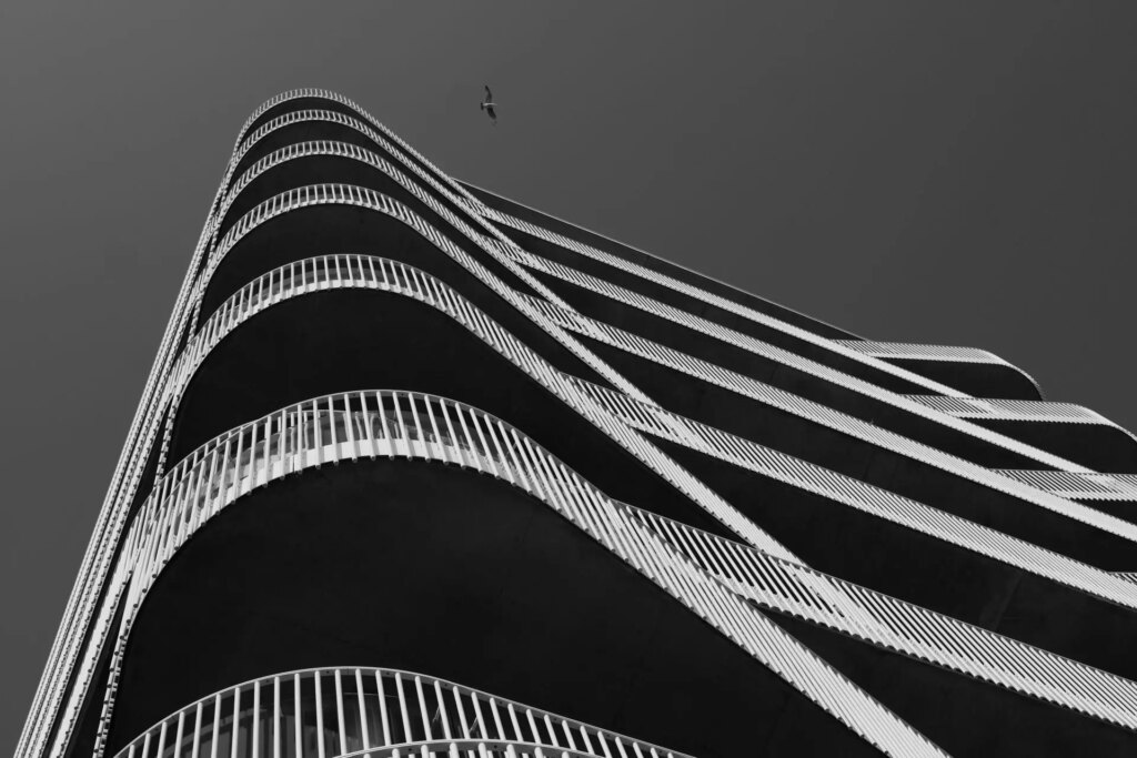 Balconies overlooking Worthing seafront, West Sussex