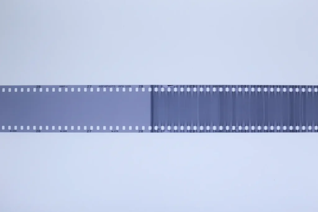 Striped developed film
