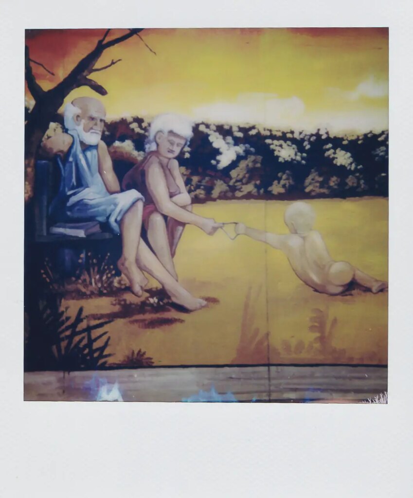 A polaroid of Henry Schmidt's mural