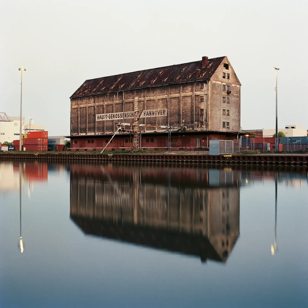 Old warehouse taken with a Hasselblad medium format camera on 6x6 negative.