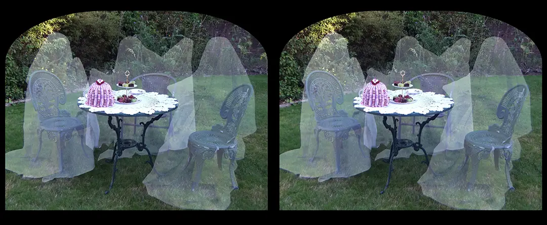 3D ghosts made using a Fujifilm FinePix Real 3D W3 digital stereo camera, multiple exposures and Photoshop