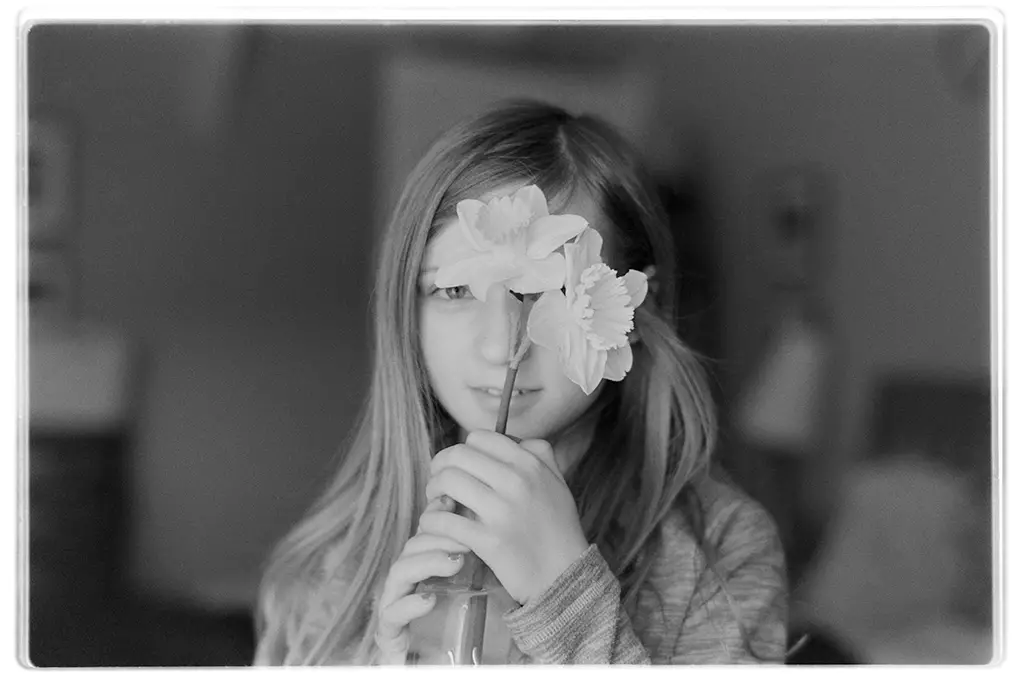 Portrait with daffodils