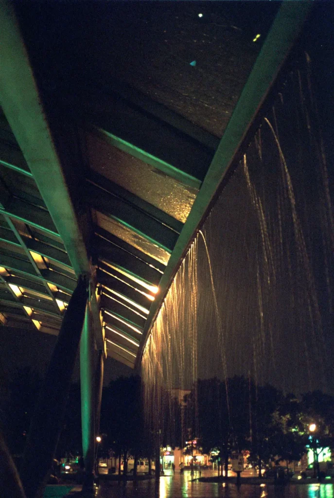 Rainstorm. Eastern Market Metro station, Washington, DC. Fuji Superia 400.