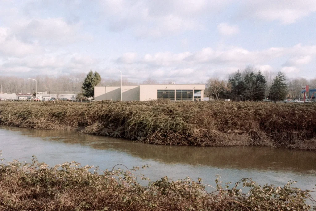 Building across a river