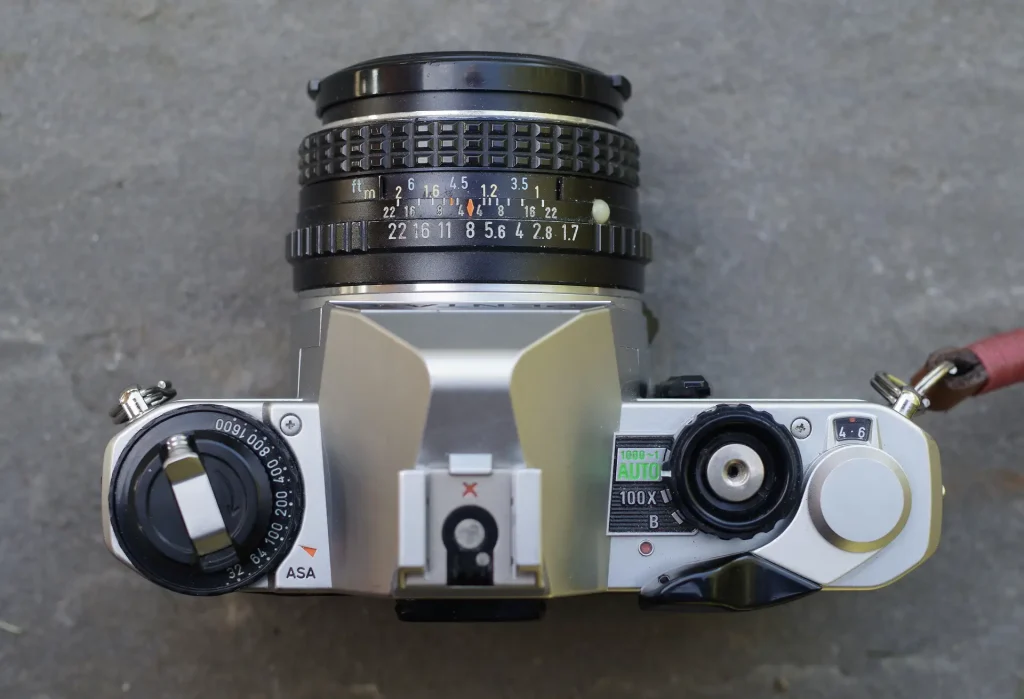 Top view of the Pentax MG camera