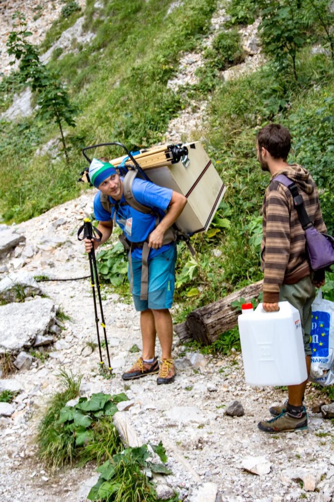 ONDU Founder, Elvis carrying equipment while hiking