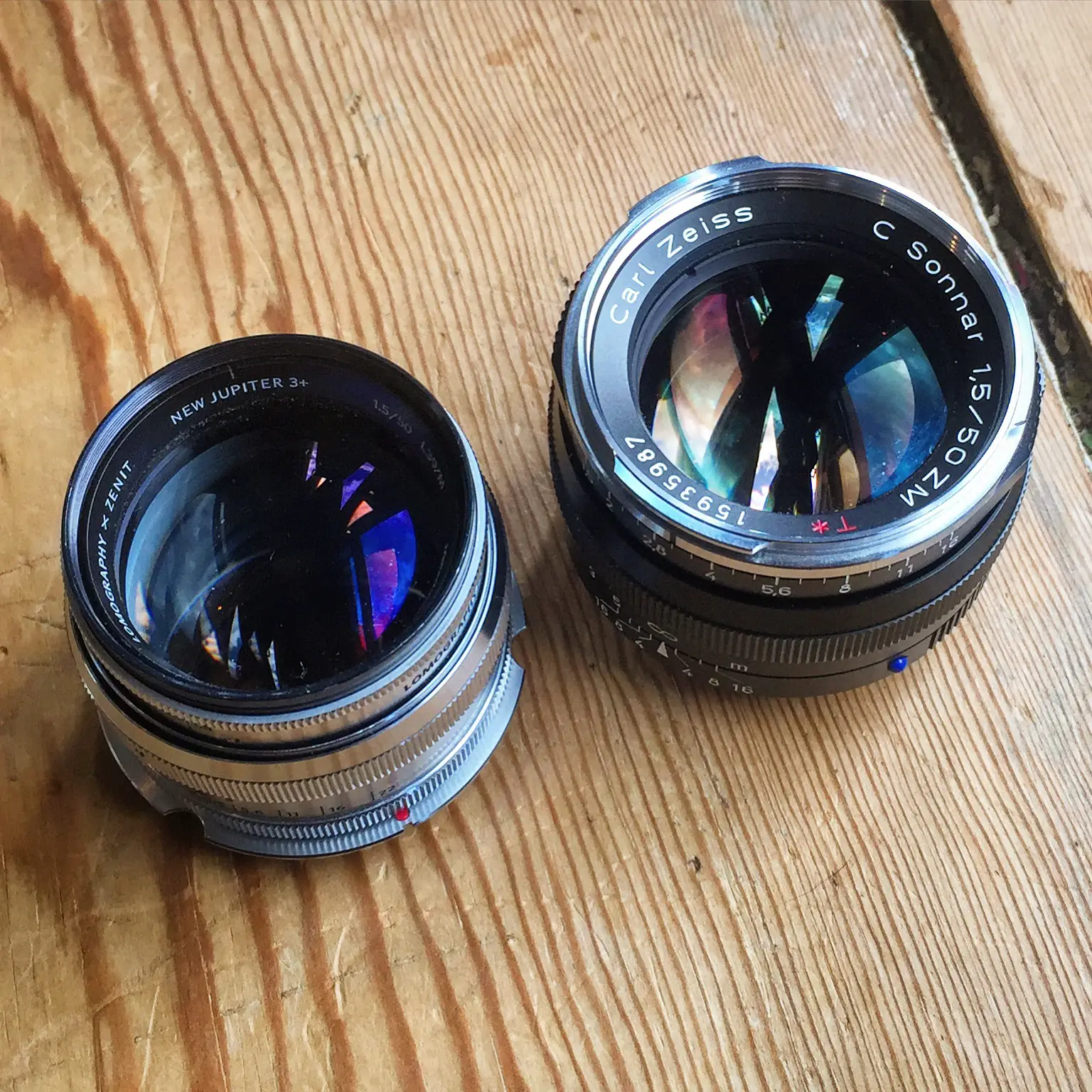 The new Jupiter 3+ Next to the Zeiss ZM Sonnar