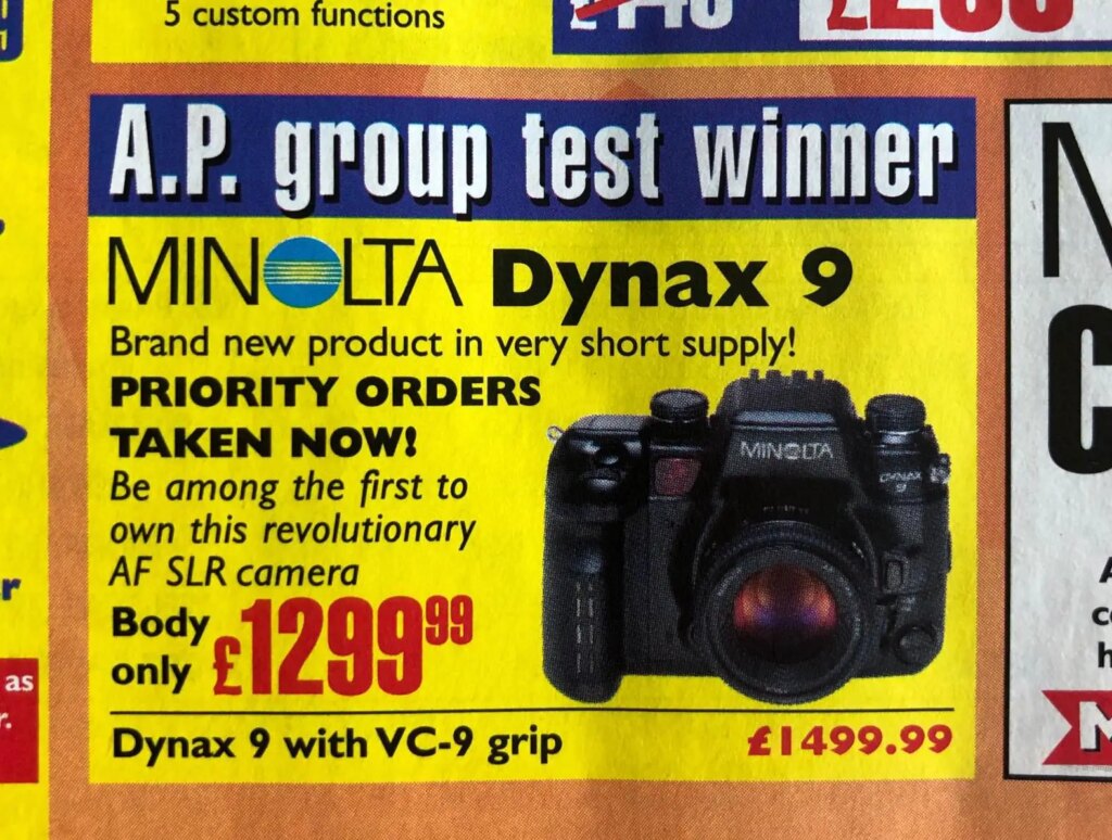 Amateur Photographer advert from 1999