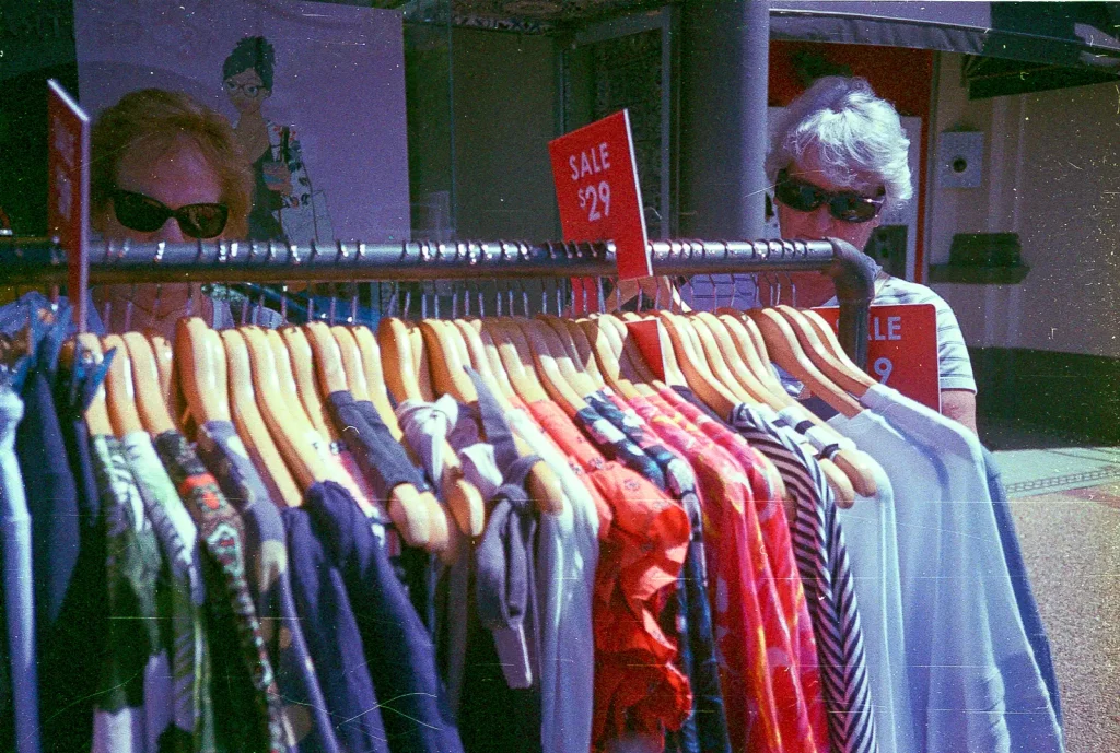 rack of clothes photographed with National (Panasonic) C-500AF