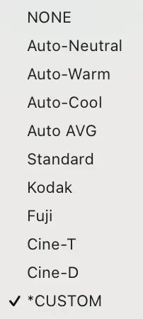 Negative Lab Pro White Balance Menu