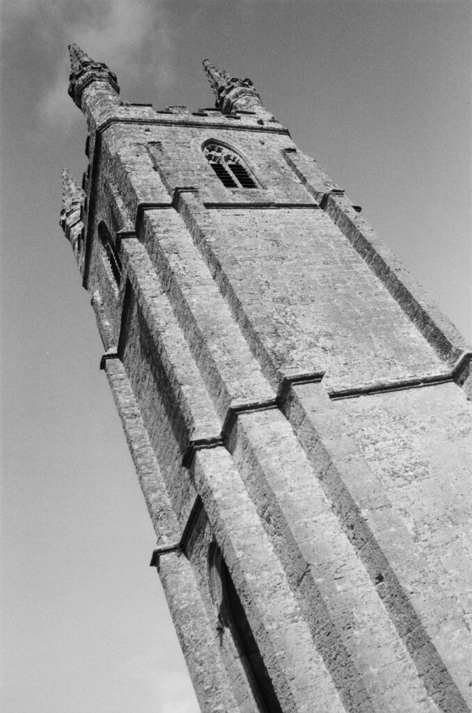 Church tower looking up from below