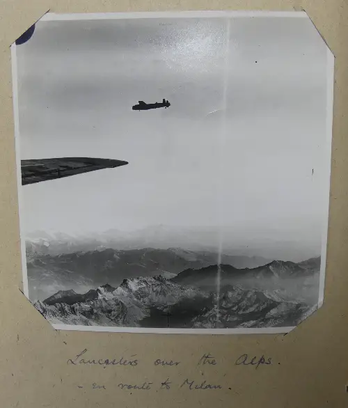 A view over the Alps from the Lancaster, from Peter Casement's personal archive