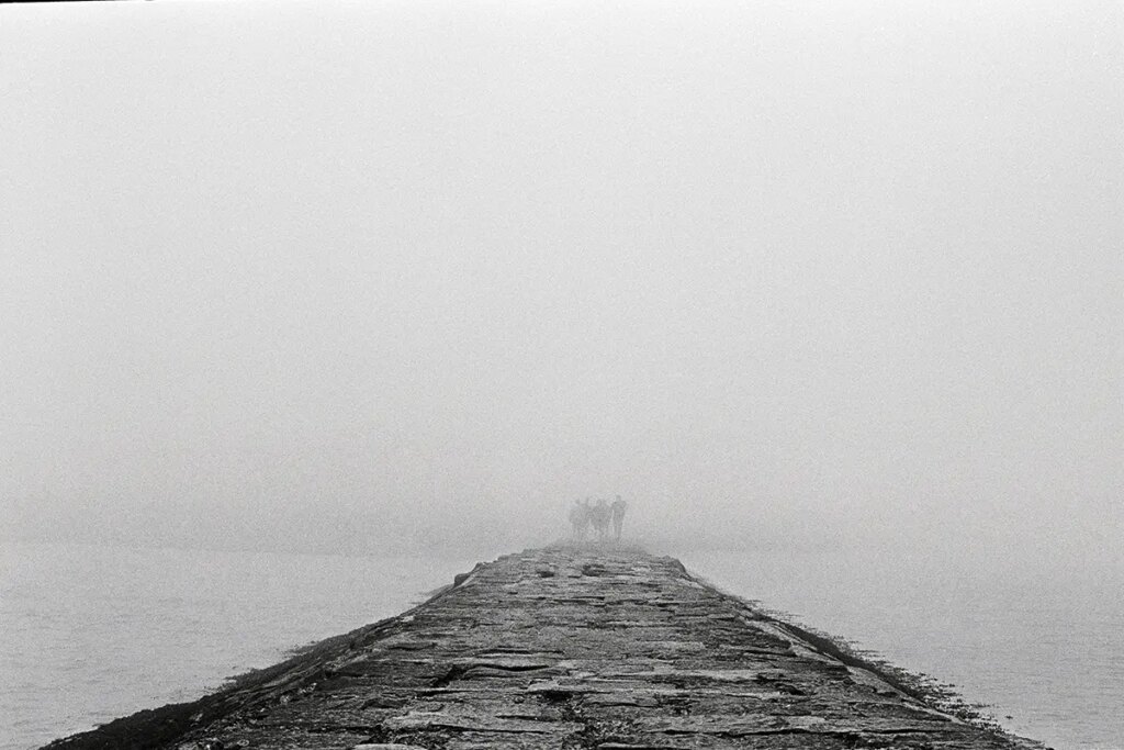 Walking away from the Cramond Causeway, Scotland. August 2021