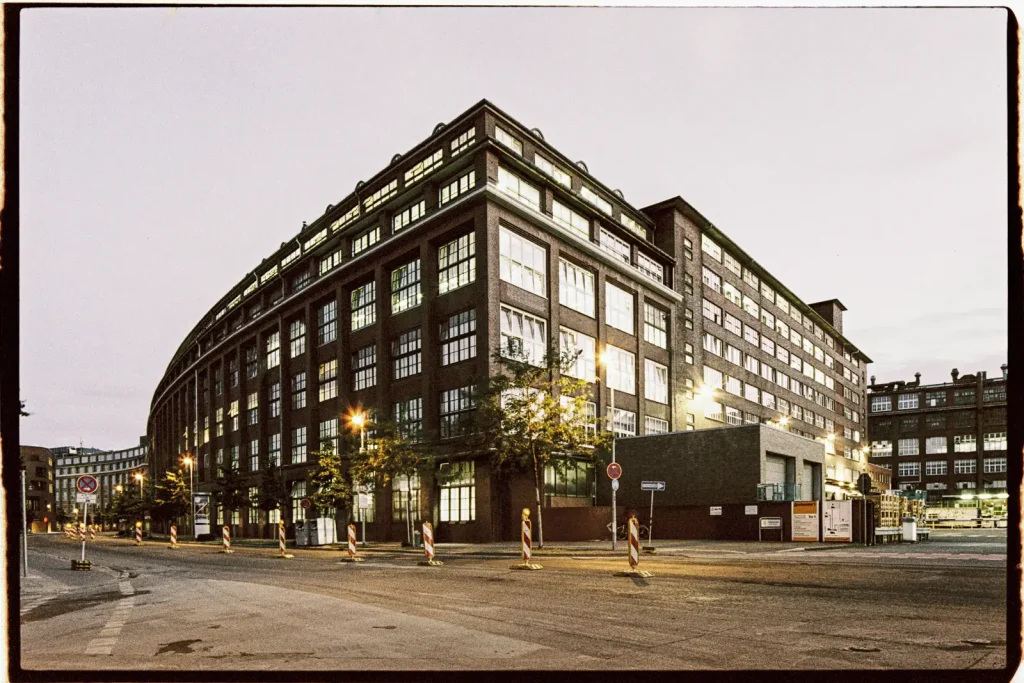 Factory hall of ContiTech in Hannover, shot on Lomography Metropolis 35mm film.