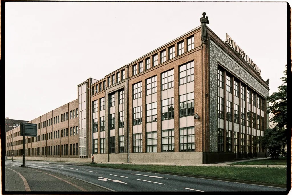 Large factory building of former HANOMAG machine works in Hannover, shot on Lomography Metropolis