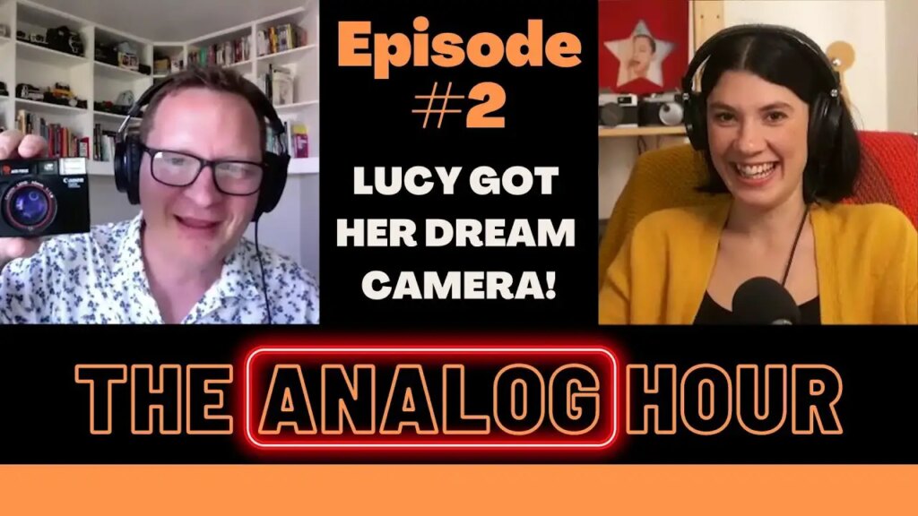 analogue hour poster with pictures of both matt murray and lucy lumen, hosts of the show