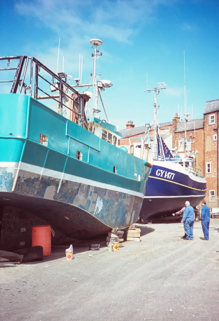 Fishing boats in the boat yard