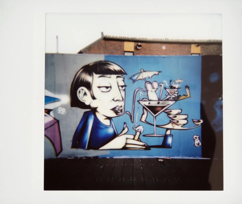 graffiti on instax square film