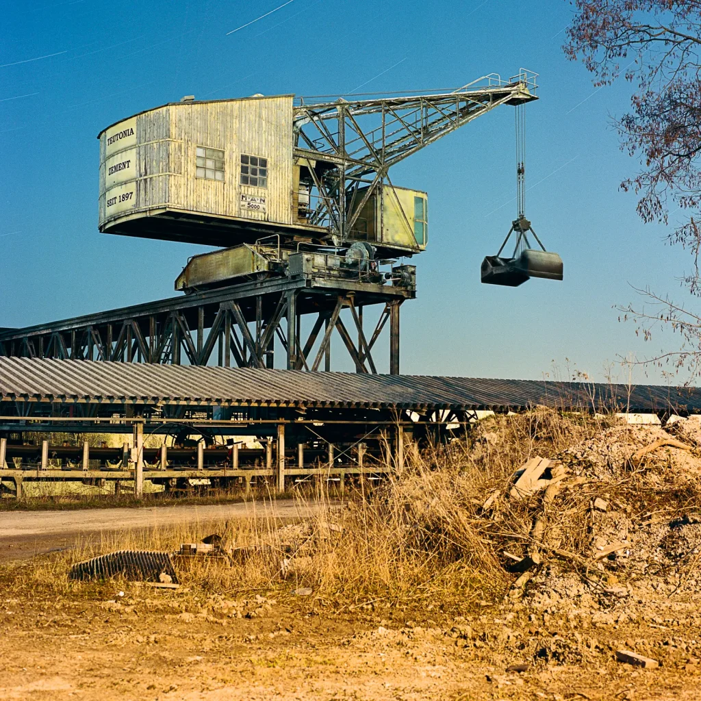 long-time exposure of an old loading crane