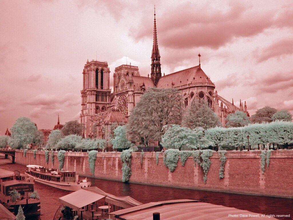 IR photo of Notre Dame in Paris (before its tragic fire)