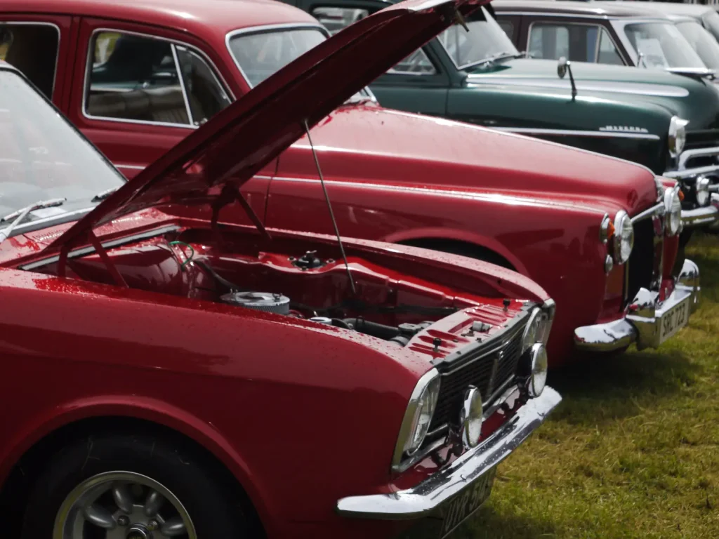 row of classic cars