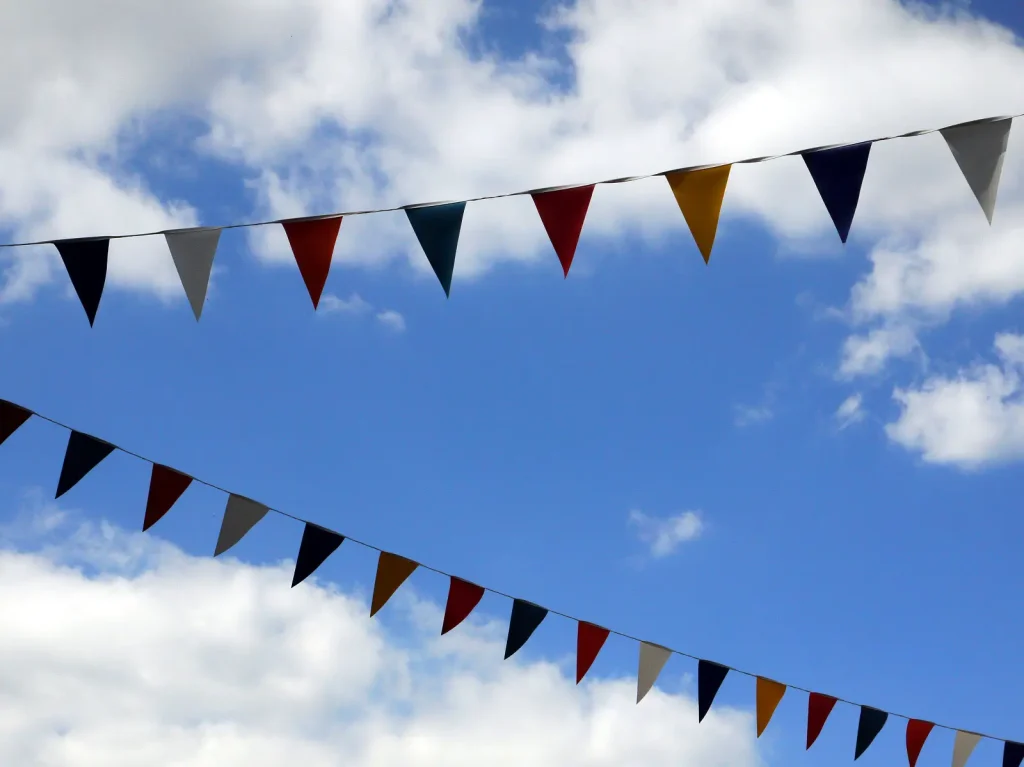 bunting with sky