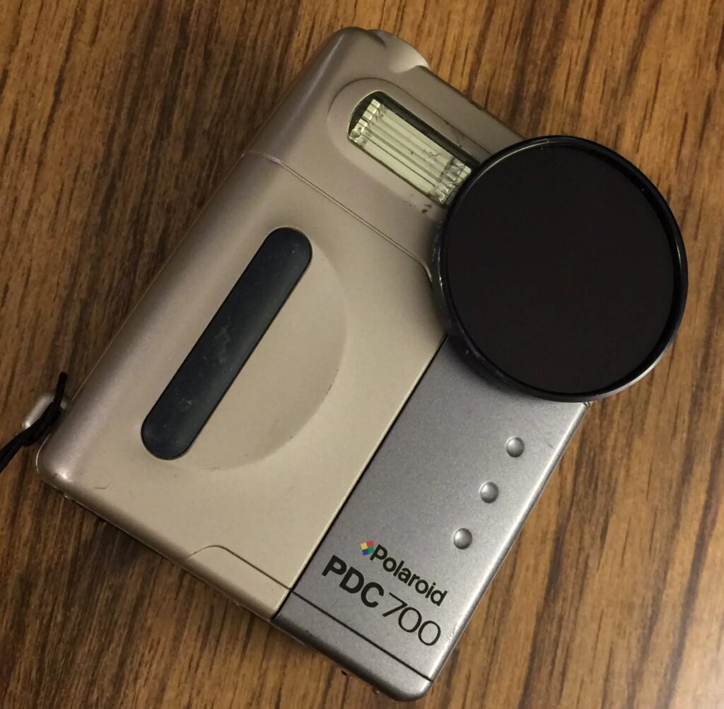 Polaroid PDC-700 camera with IR filter attached