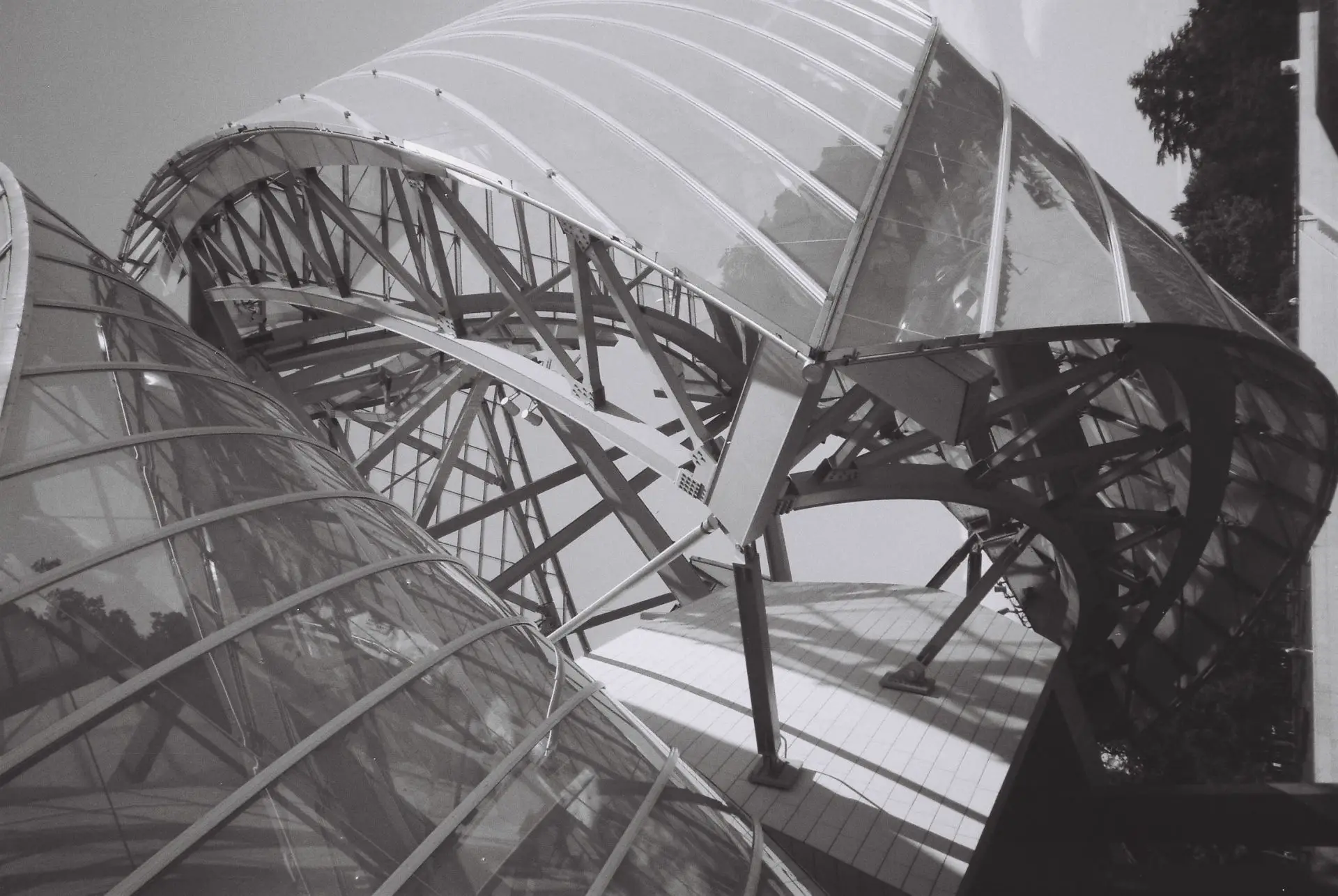 Details of the roof of the Louis Vuitton fundation building, Paris - 06.2022