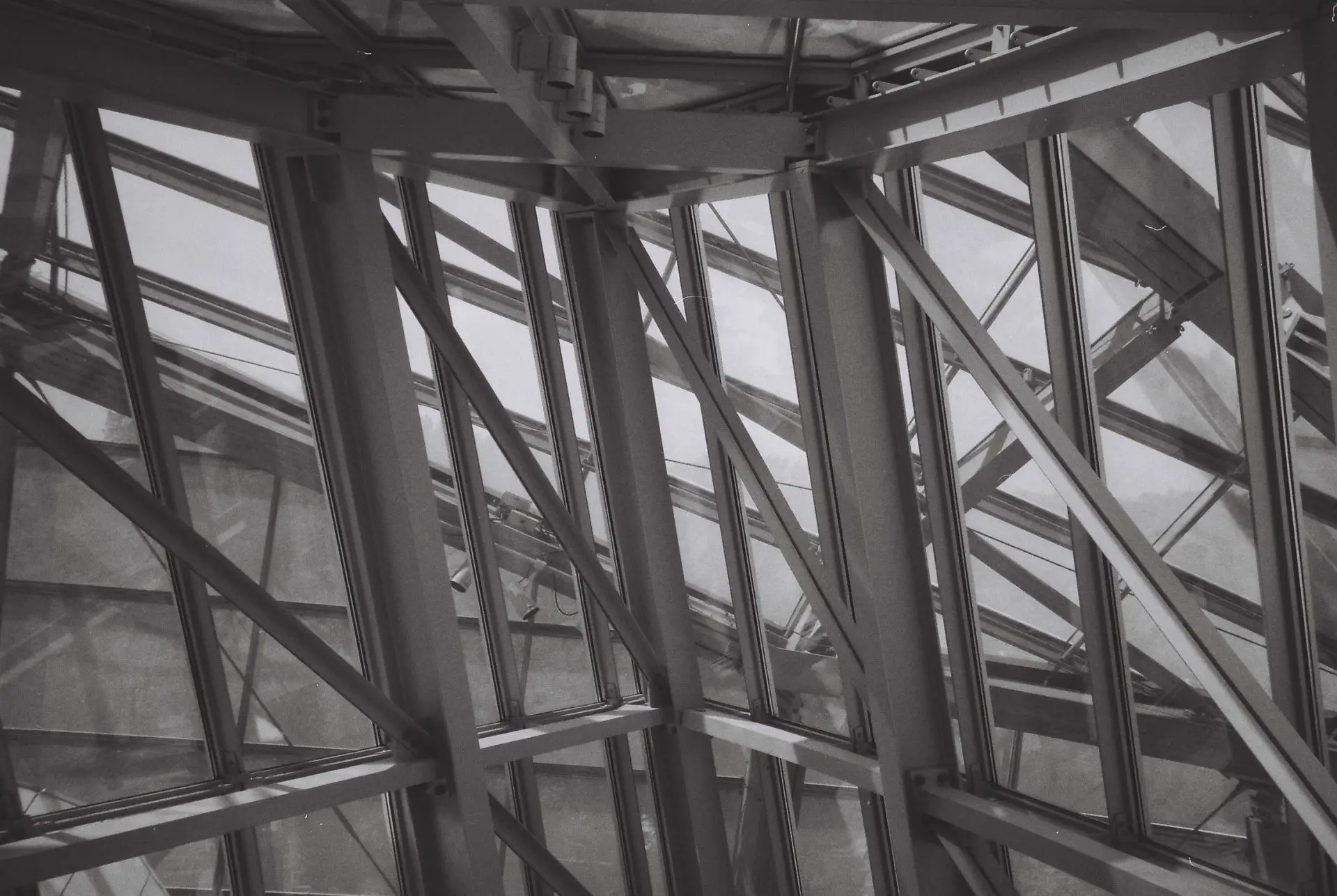 Metallic structure of the building of the Louis Vuitton Foundation, Paris - 06.2022