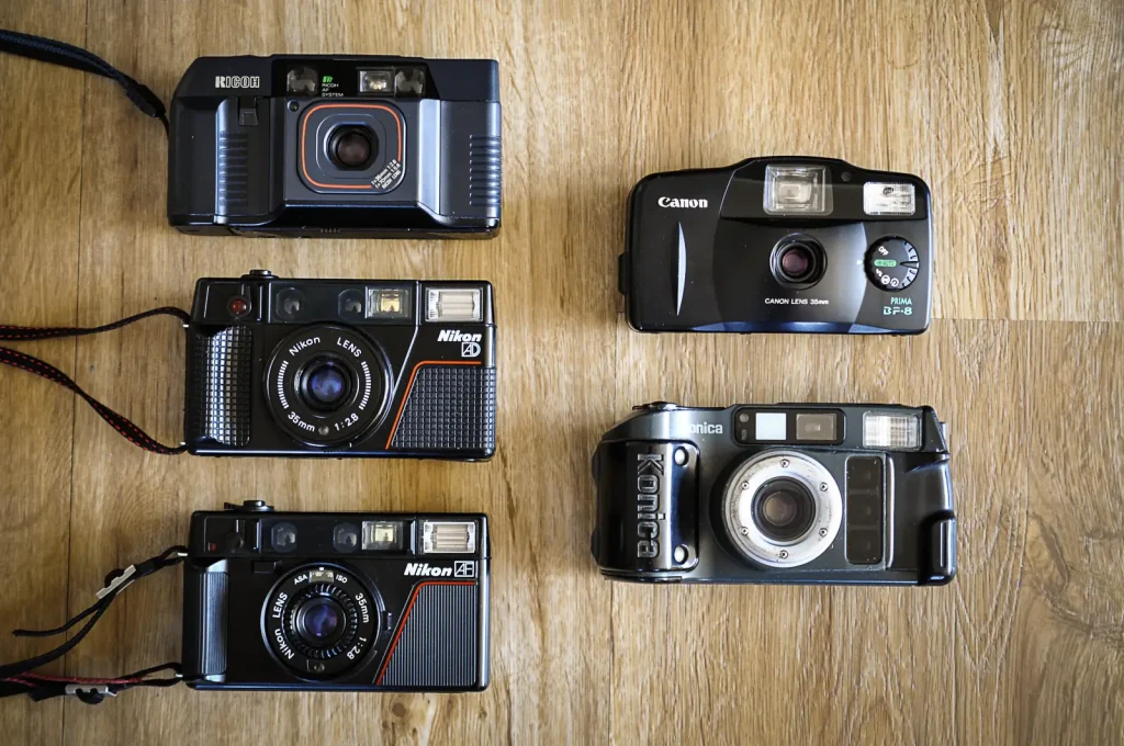 Different types of point-and-shoot cameras