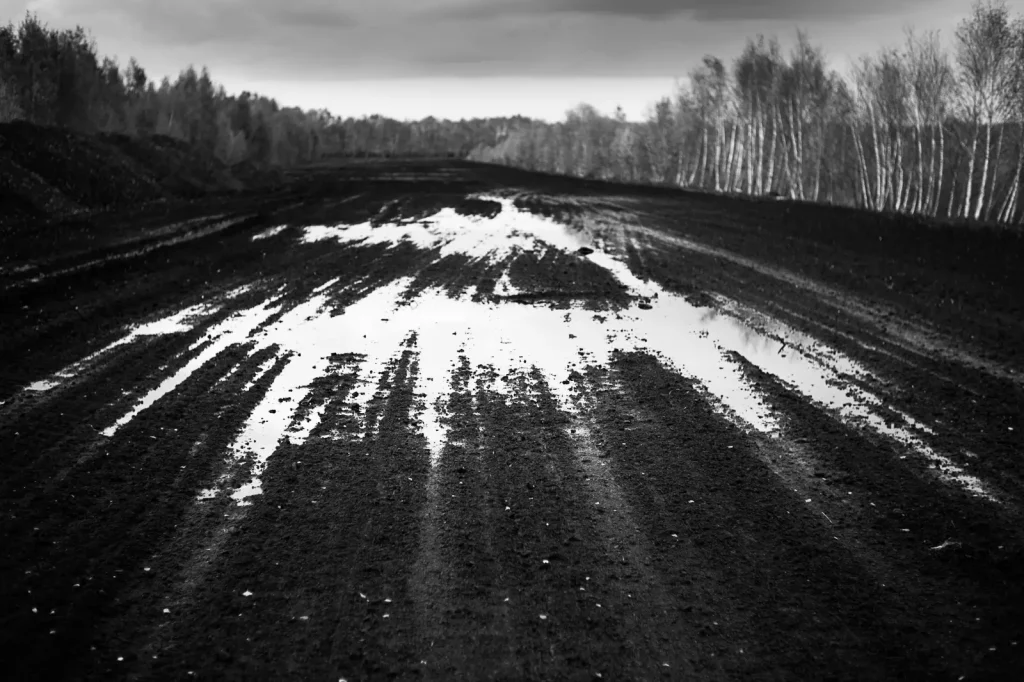 A wet plain found in the peat bog.