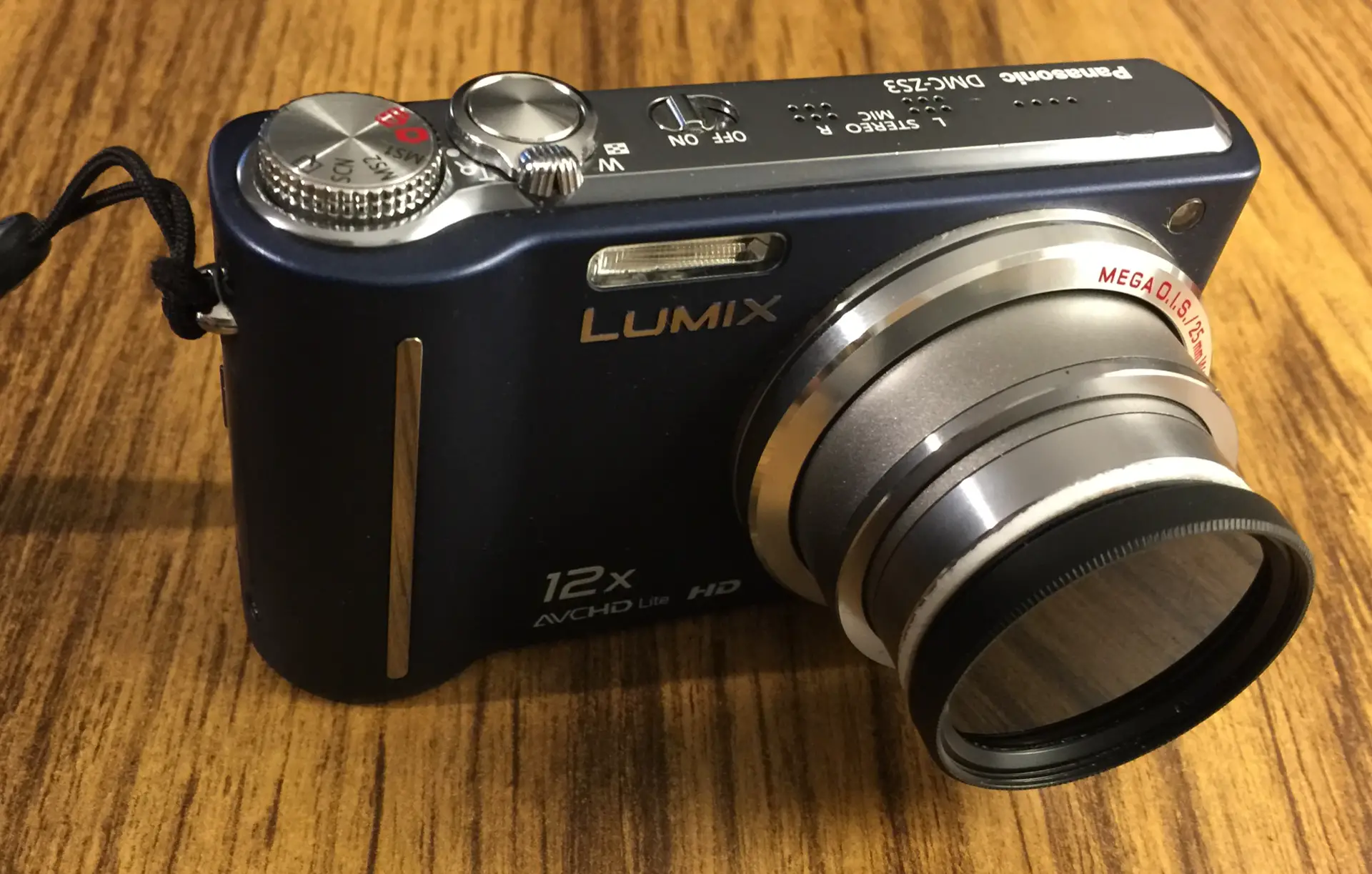 Lumix ZS3 camera with IR filter attached