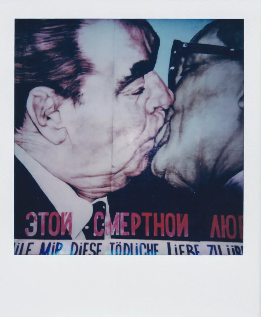 A polaroid of the Socialist fraternal kiss in Berlin
