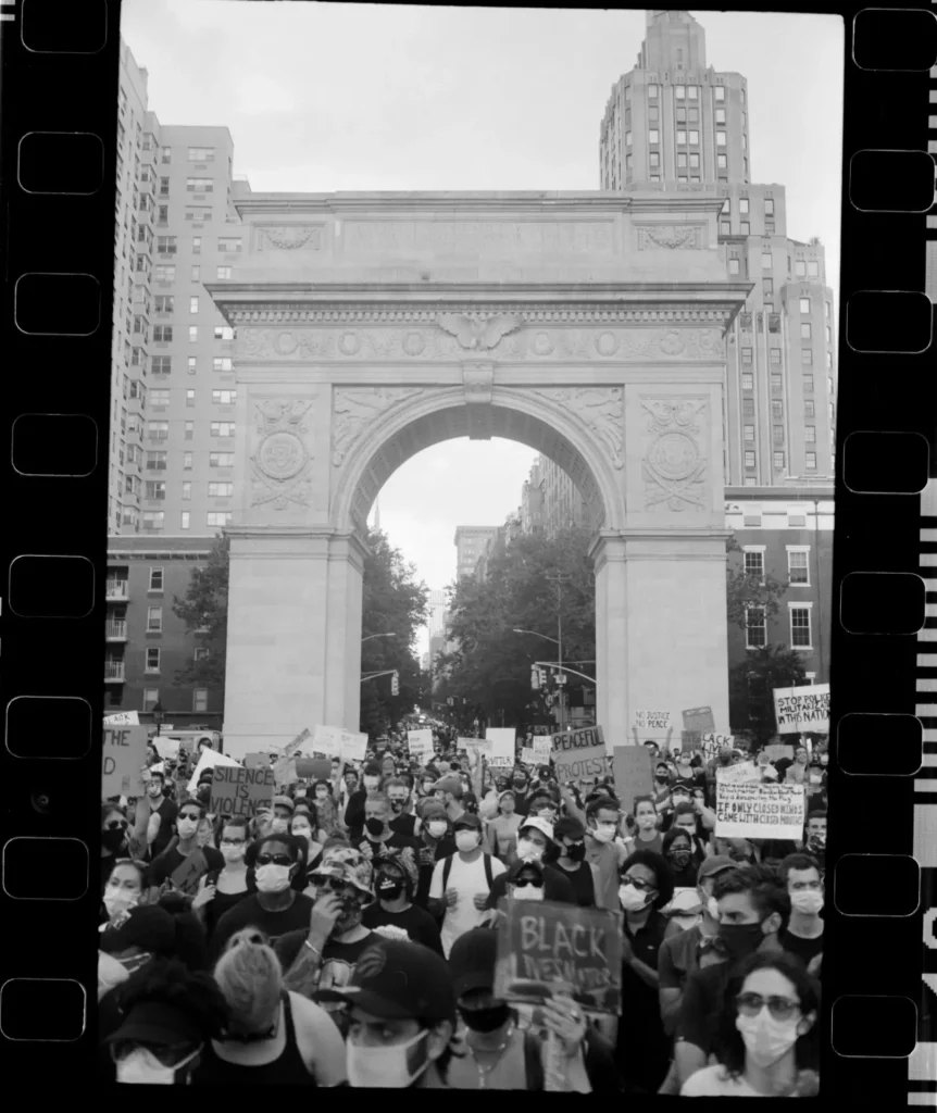 Washington Square Park filled to the brim