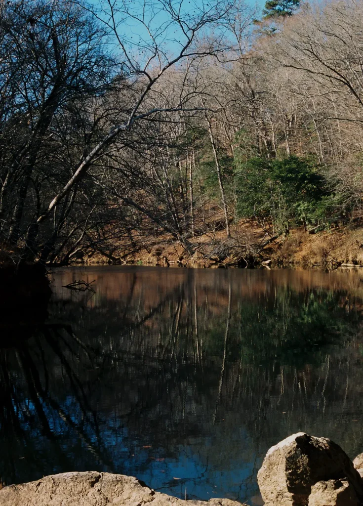 Scenic view of the Eno River in Durham, North Carolina.