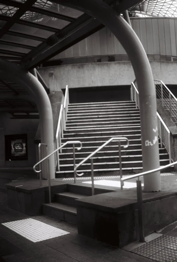 black and white staircase