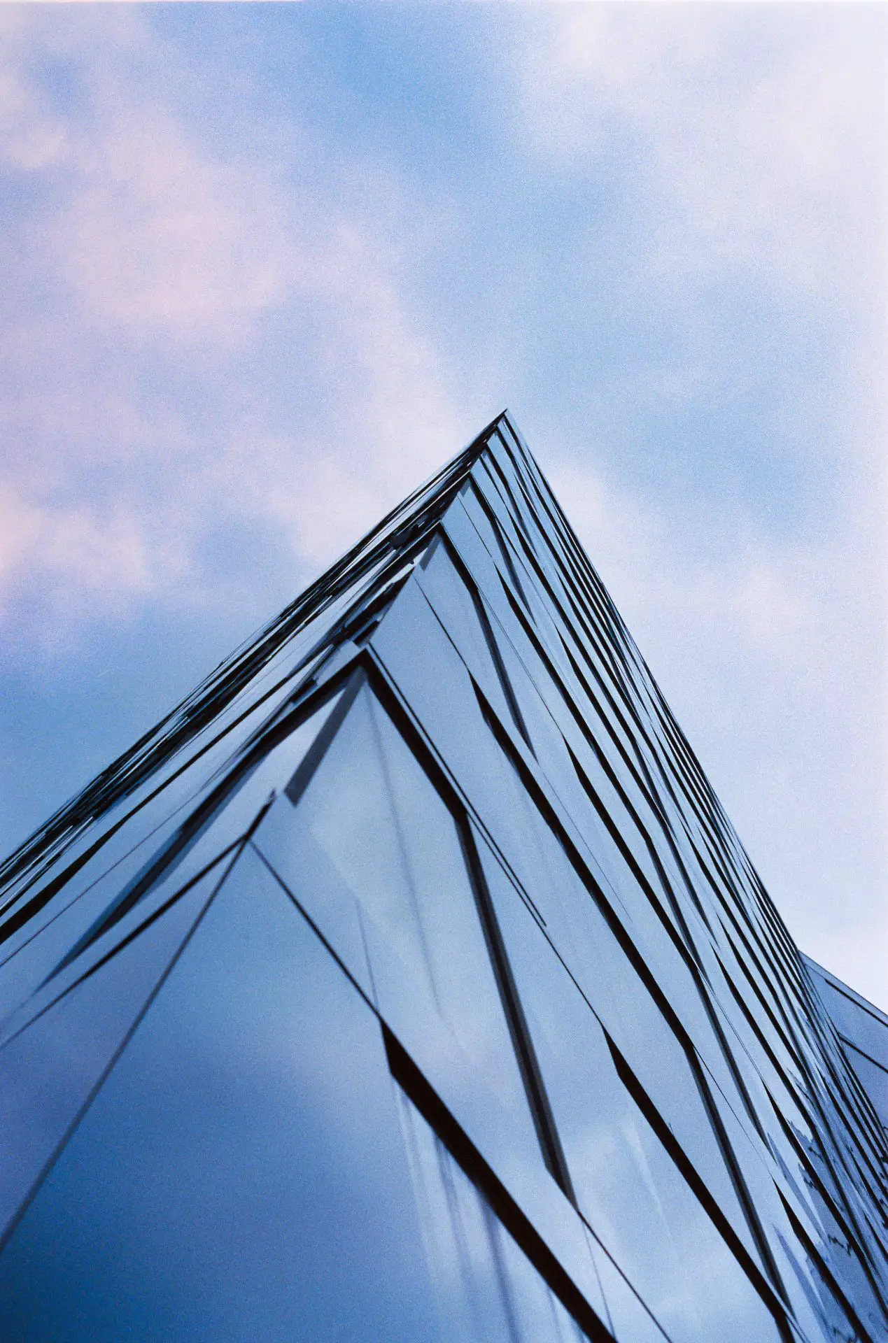 shot from an steep angle up the roof of the university library