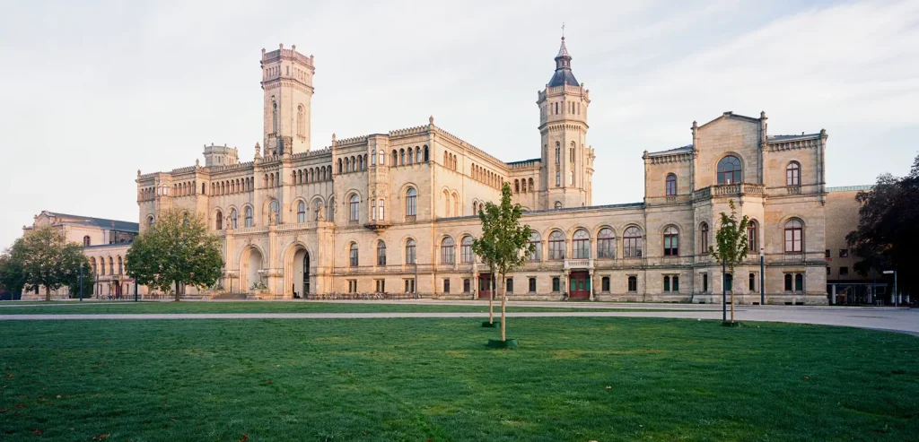 Panoramic view of the Welf castle (Welfenschloss), which serves as the headquarters for Leibniz University Hannover