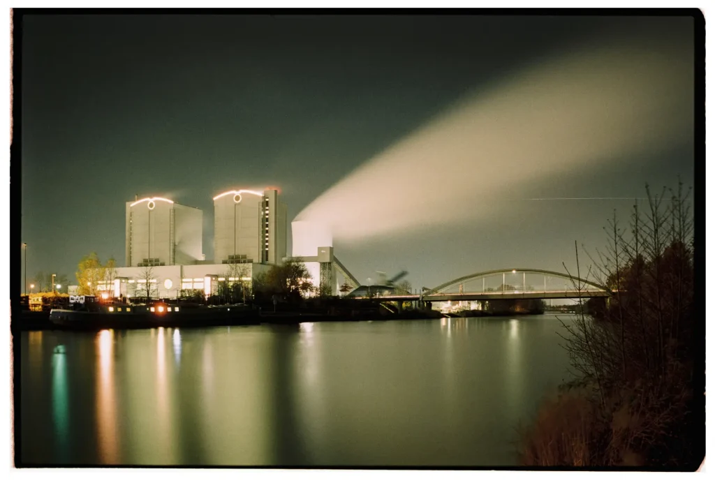 coal-fired power plant at Herrenhausen, Hannover shot on Fuji Superia 400 film