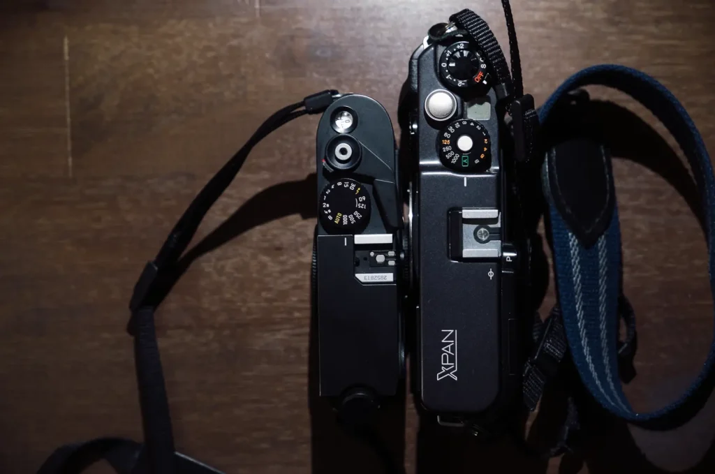 As you can see the X-Pan is a bit larger than an M7. I only found the size to be an issue when pocketing the camera. 