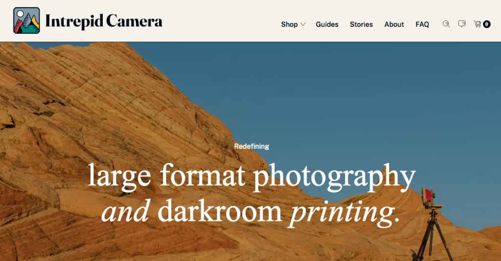 Intrepid Camera website homepage