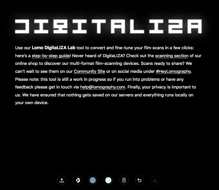 Screenshot of Lomo DigitaLIZA lab
