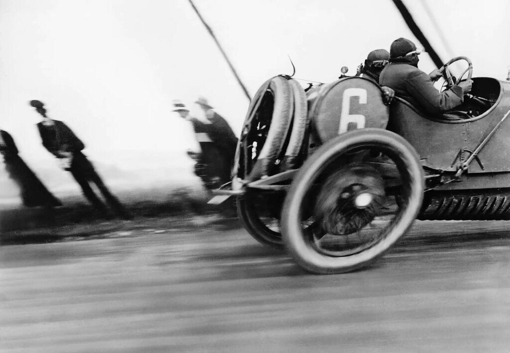 Old French photo of a race car