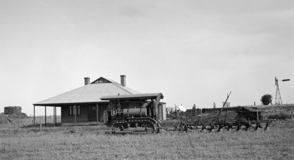 A crawler tractor, acquired in 1930. My grandfather and his brothers apparently traded almost all of their horses for this mechanical beast.